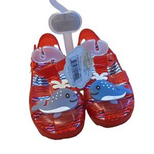 First Steps Toddler Blue Whales Footwear Sandals - Color Red - Size 7